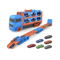 GENERICO - Camión Transportador De Autos Pista Plegable Juguete Niño