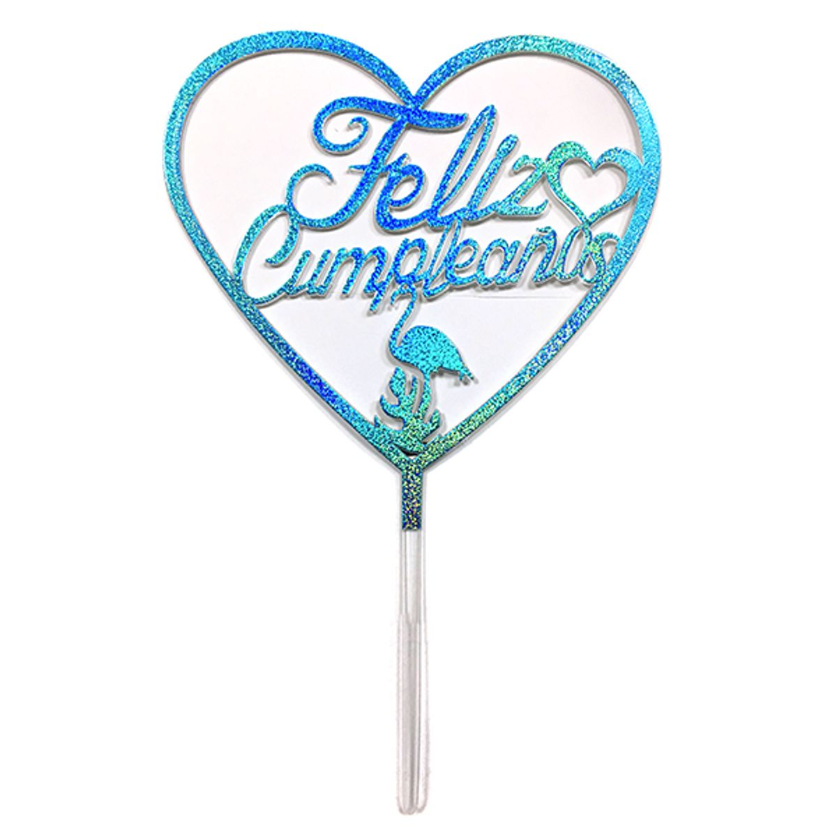 GENERICO - DECO TORTA ACRILICO FC CORAZON CELESTE X1 UNI