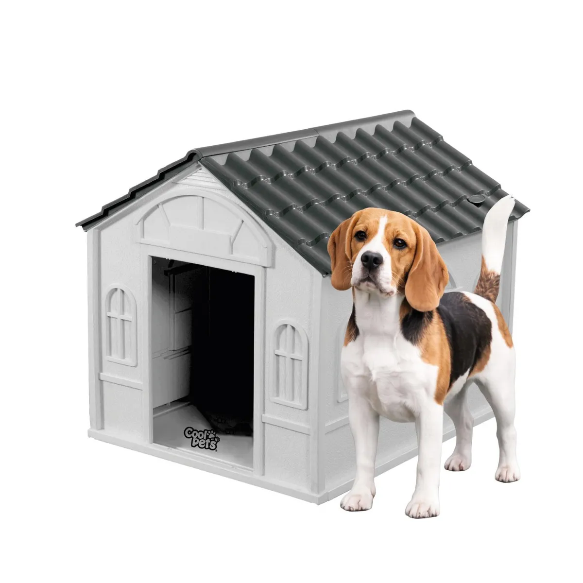 COOL PETS - Casa Para Perro Pequeña Cool Pets 76x65x63Cm Techo Gris