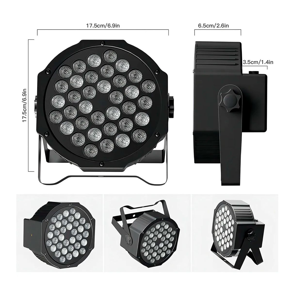 GENERICO - Foco Fiesta 36 Led Rgb Dmx Luces Audioritmico Carrete Colors