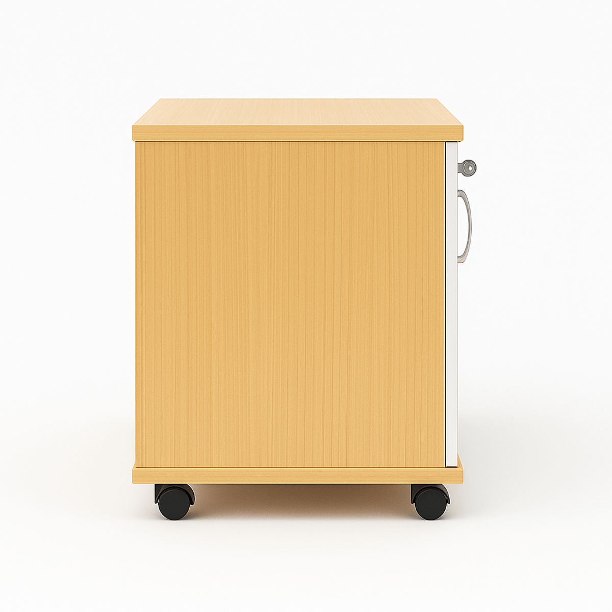 SPACE HOME - Mueble Auxiliar  de Oficina con Llave y Ruedas 3 Cajones Madera