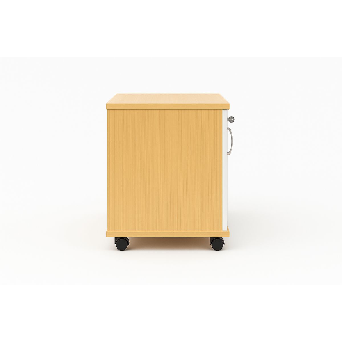 SPACE HOME - Mueble Auxiliar  de Oficina con Llave y Ruedas 3 Cajones Madera