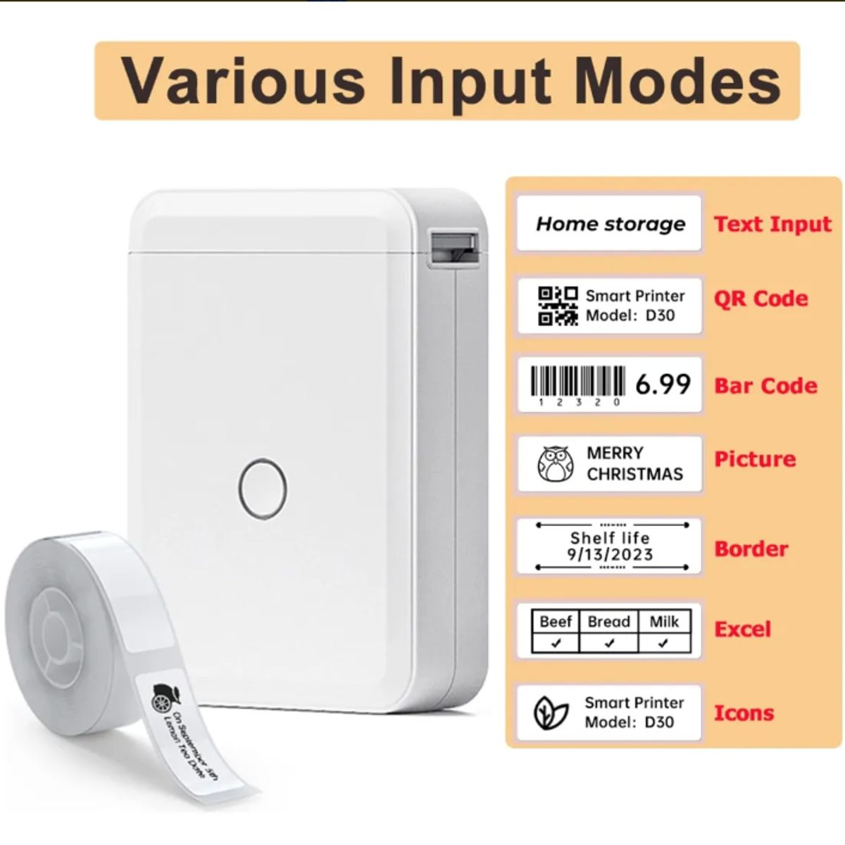 GENERICO - Mini Impresora Térmica Niimbot D110m Etiquetas Portátil