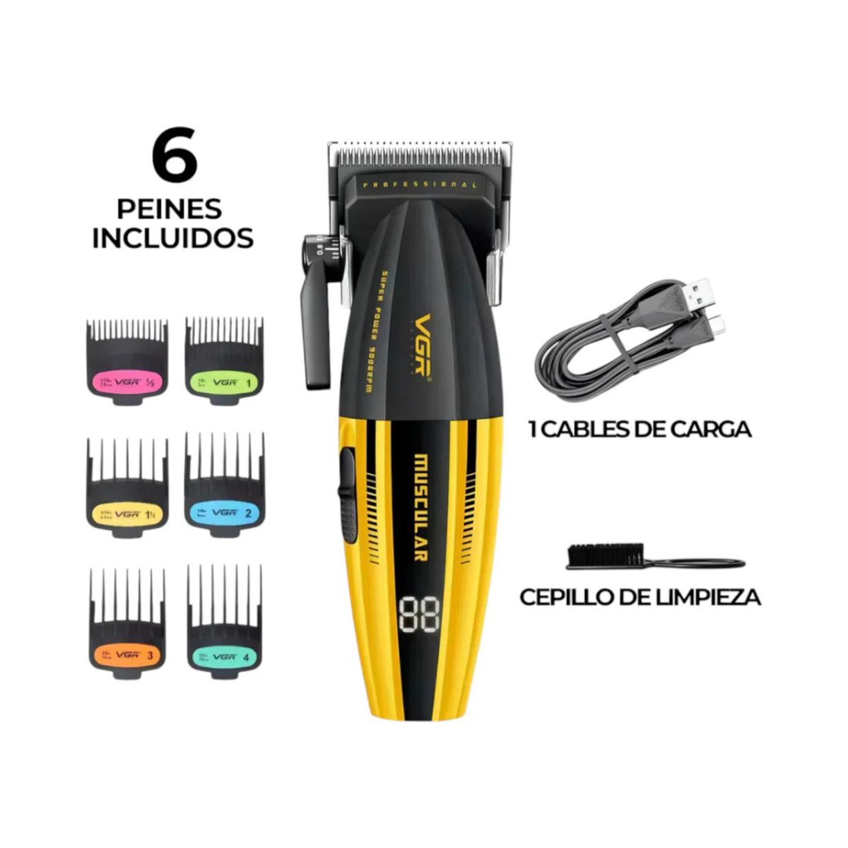 VGR - VGR Corta Pelo Clipper Profesional v-285 muscular 9000rpm
