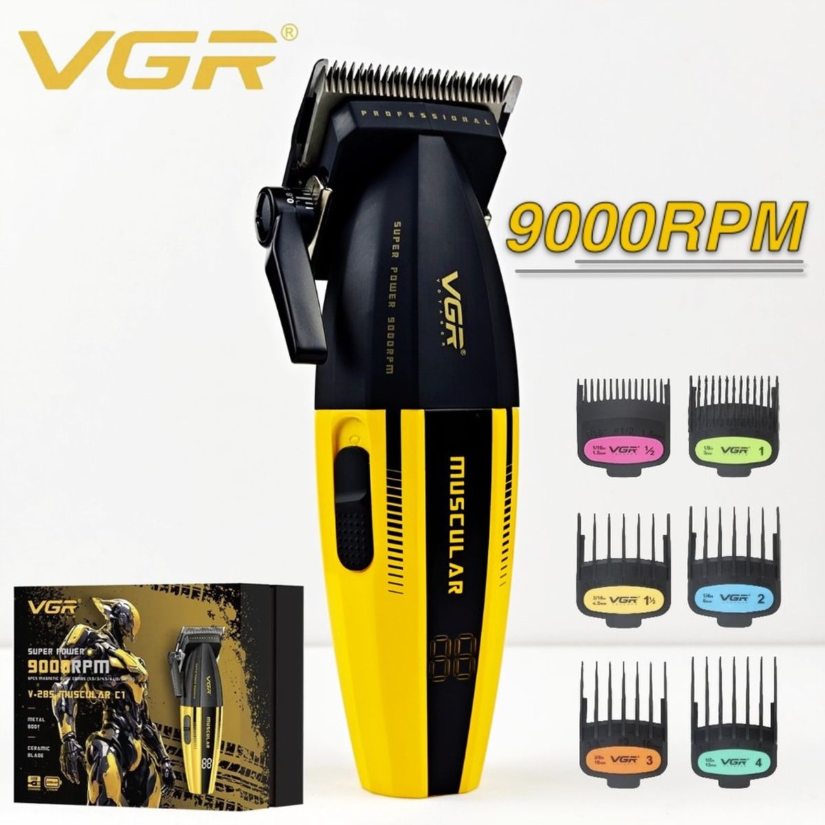 VGR - VGR Corta Pelo Clipper Profesional v-285 muscular 9000rpm