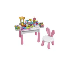 GENERICO - Mesa Didactica De Bloques Construcción 89 Pcs Y 1 Silla