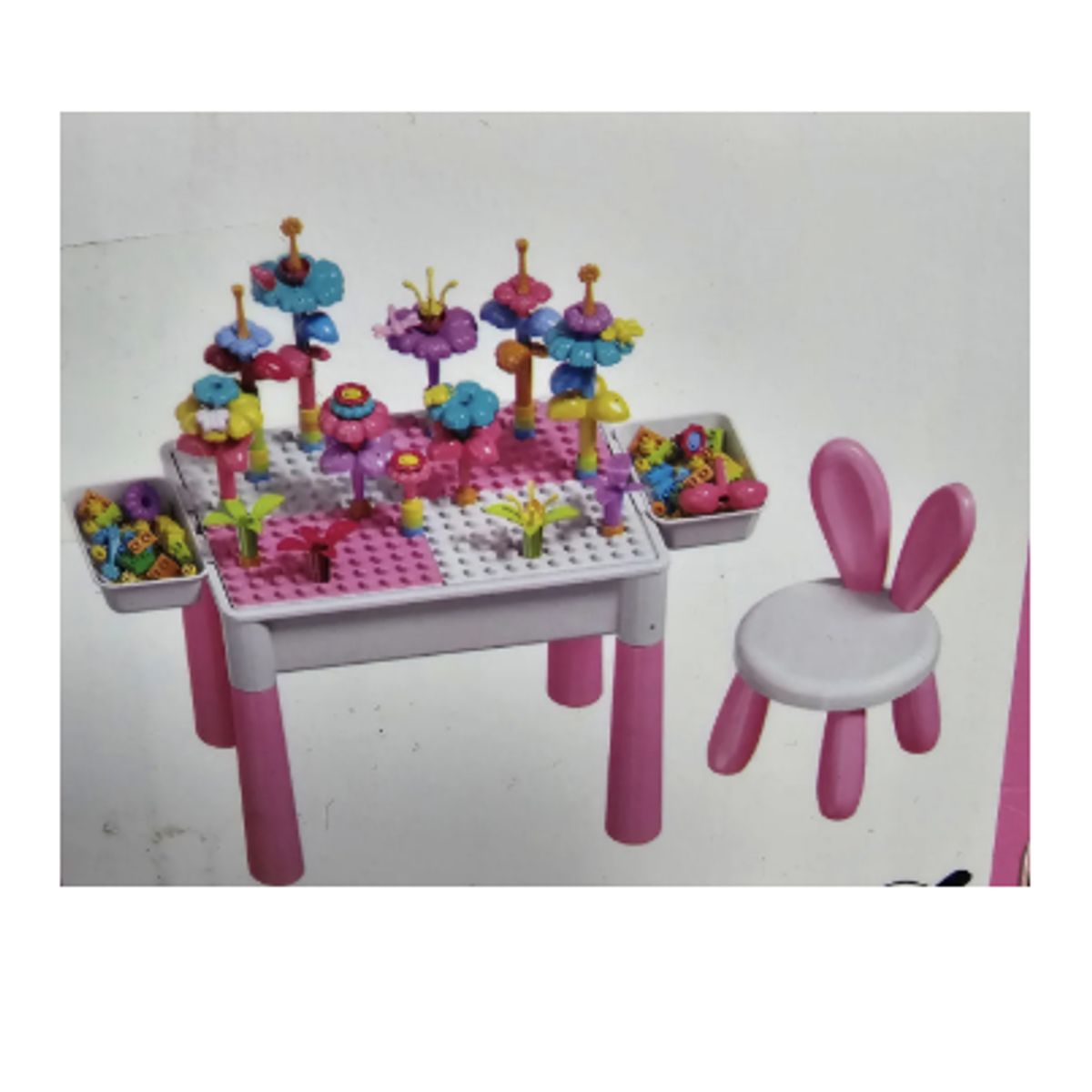 GENERICO - Mesa Didactica De Bloques Construcción 89 Pcs Y 1 Silla
