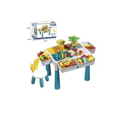 GENERICO - Mesa De Juegos Didáctica Construcción Bloques Y Silla 60 Pcs