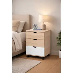 SPACE HOME - Velador Compacto Madera Clara 45×40×54 cm MDF