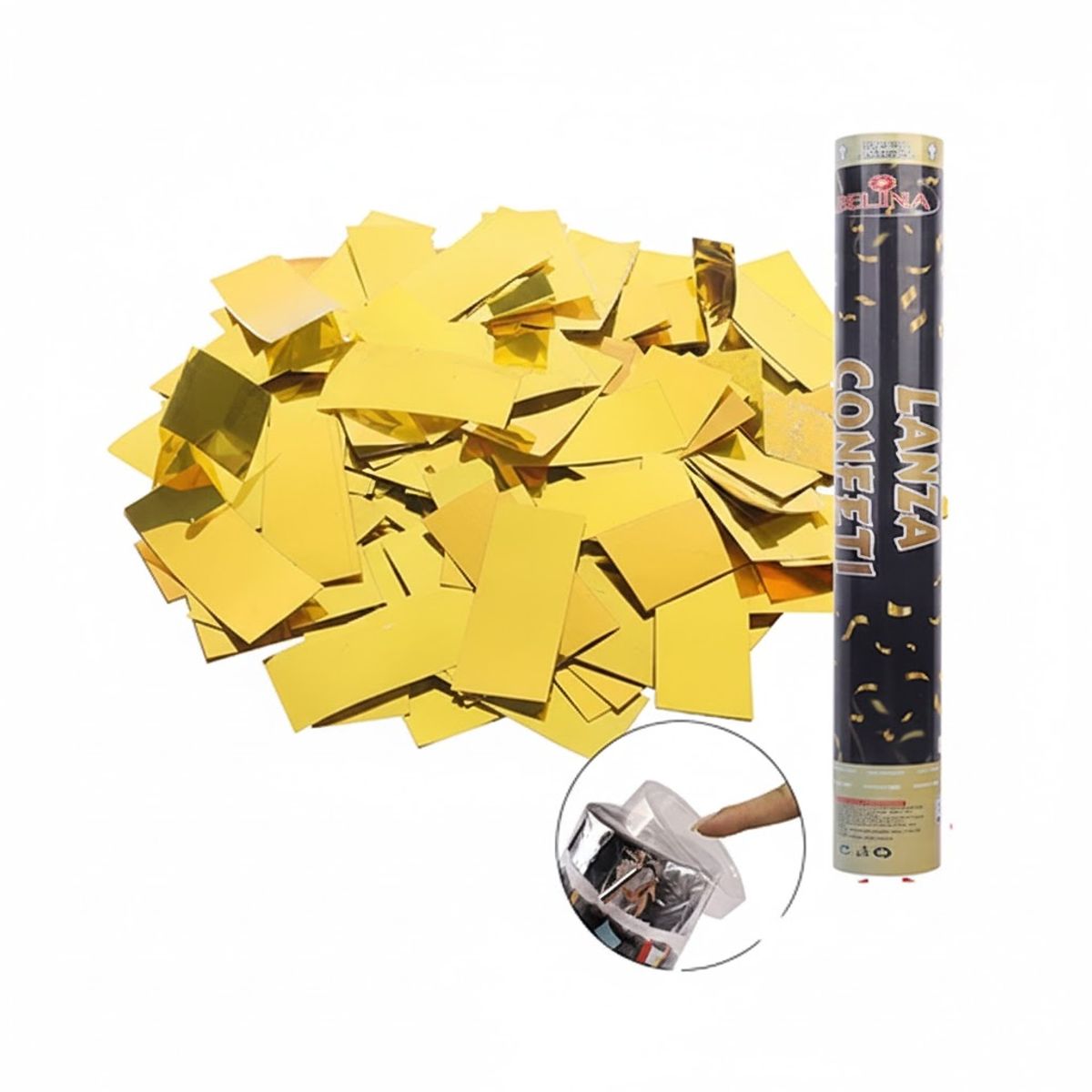 GENERICO - Lanza Confeti Dorado 5x60cm