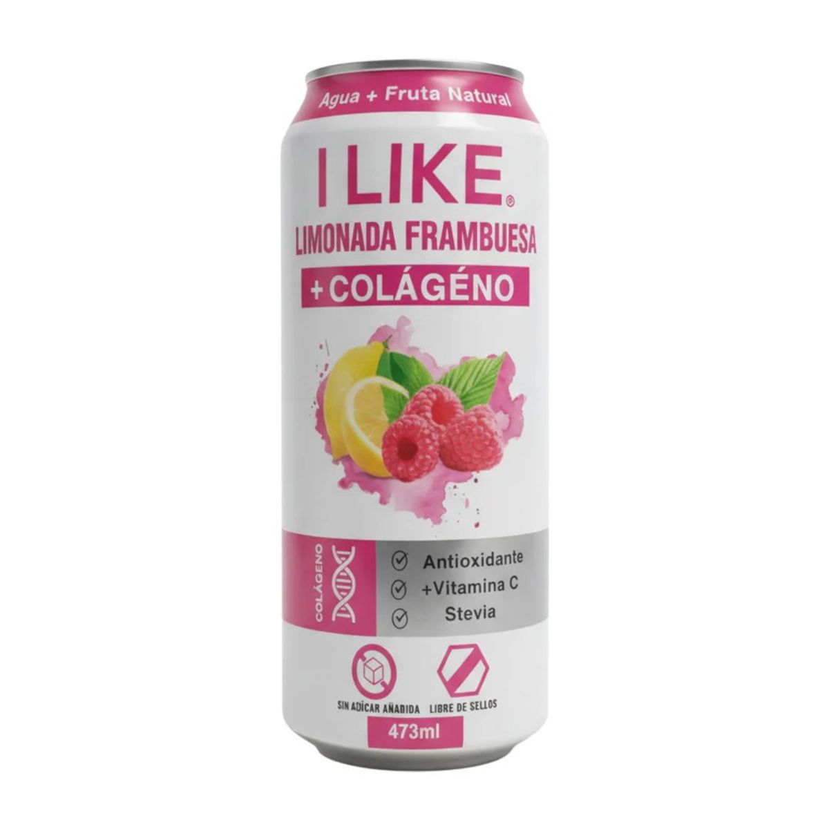 GENERICO - JUGO NATURAL + COLAGENO LIMONADA FRAMBUESA 473ML - I LIKE