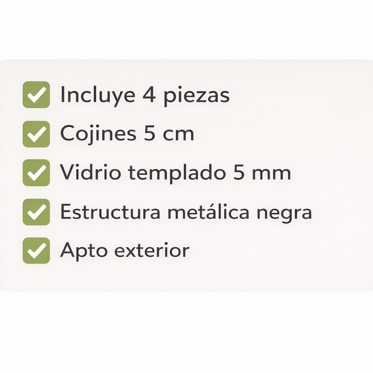 SPACE HOME - Mueble de Terraza Beige – Completo 4 Piezas Exterior