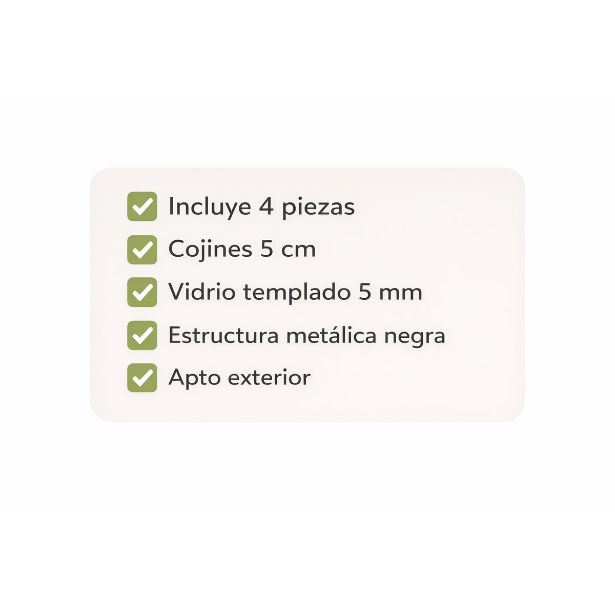 SPACE HOME - Mueble de Terraza Beige – Completo 4 Piezas Exterior