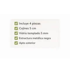 SPACE HOME - Mueble de Terraza Beige – Completo 4 Piezas Exterior