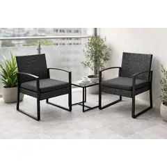 SPACE HOME - Set Terraza con Sillas y Mesa Vidrio Templado