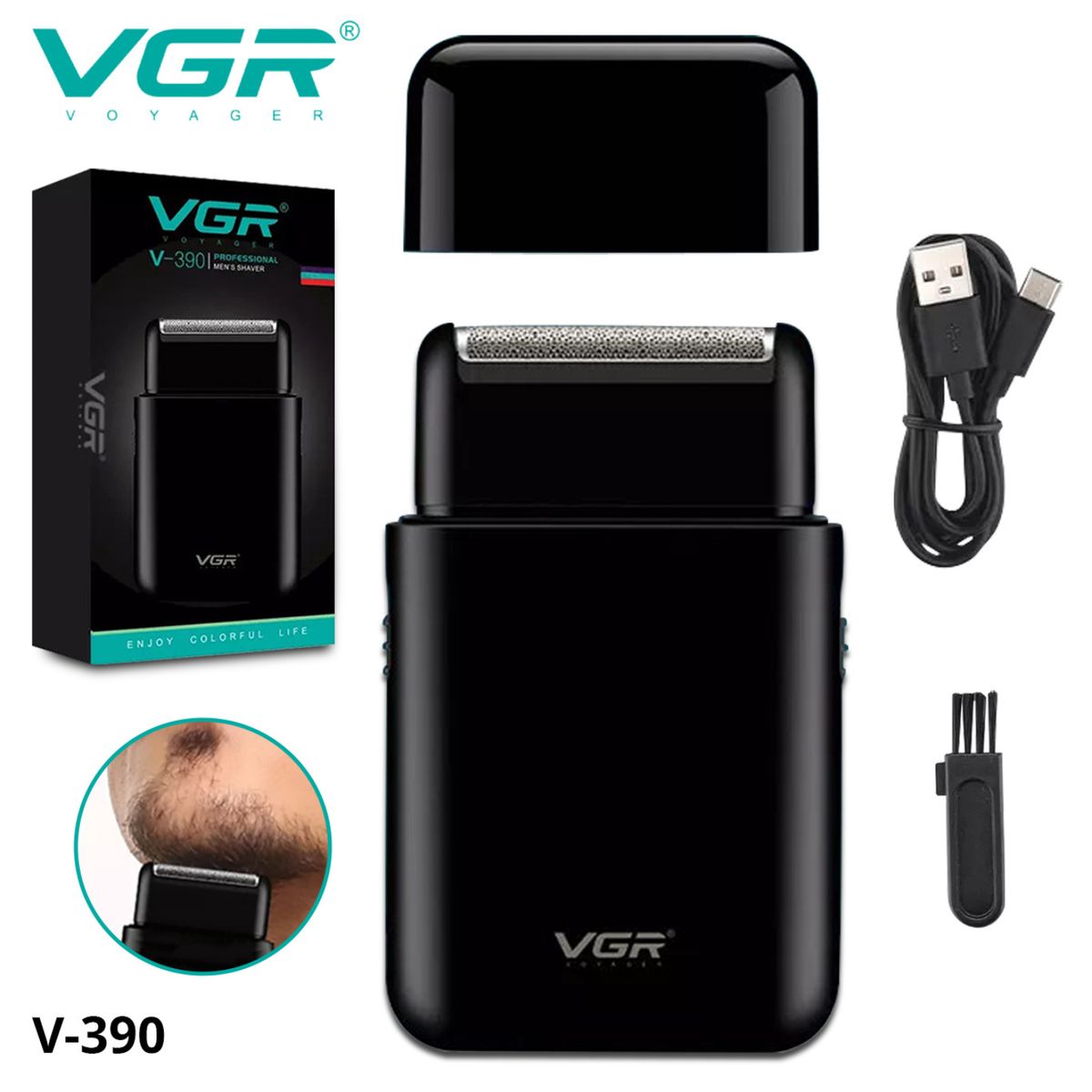 VGR - Afeitadora Mini Shaver Patillera Vgr V-390 Viaje Recargable