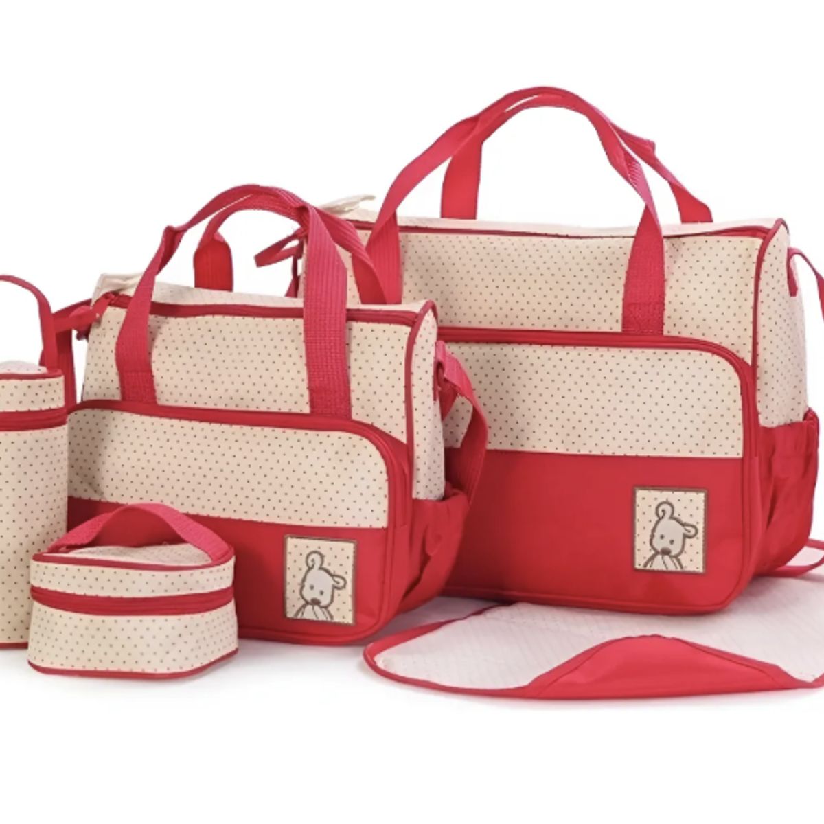 GENERICO - Set 5 Bolsas Panaleras Cambiador Bebe Botella Viaje Multiuso