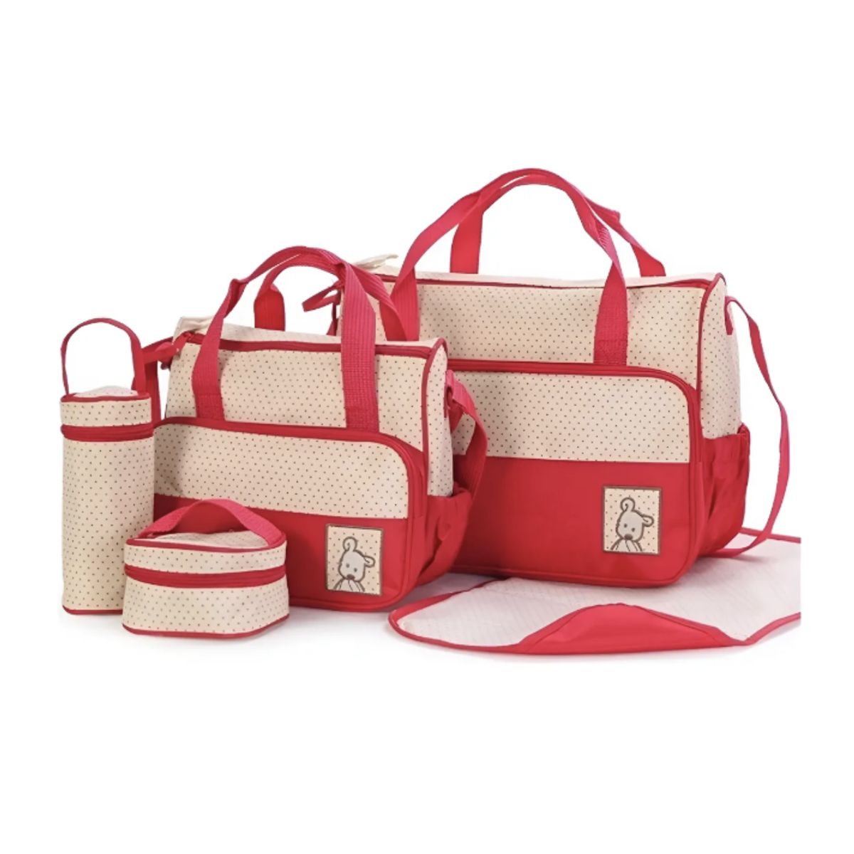 GENERICO - Set 5 Bolsas Panaleras Cambiador Bebe Botella Viaje Multiuso