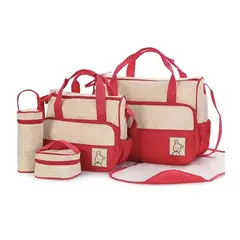 GENERICO - Set 5 Bolsas Panaleras Cambiador Bebe Botella Viaje Multiuso