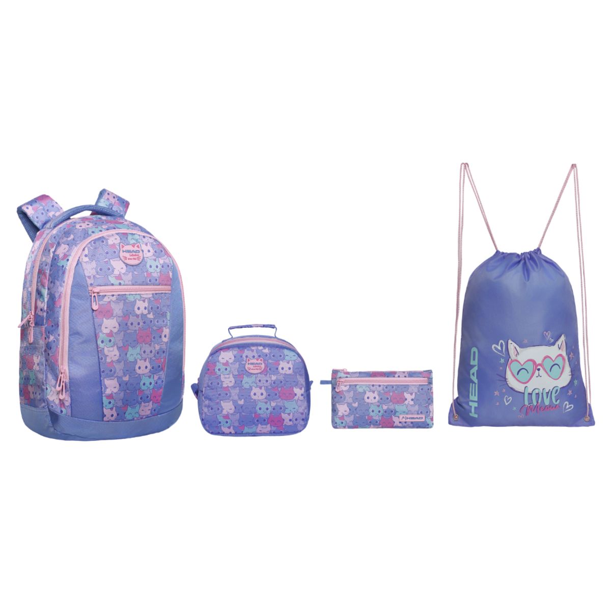 HEAD - Pack Top Escolar Mujer (x4) Meow Lila Head