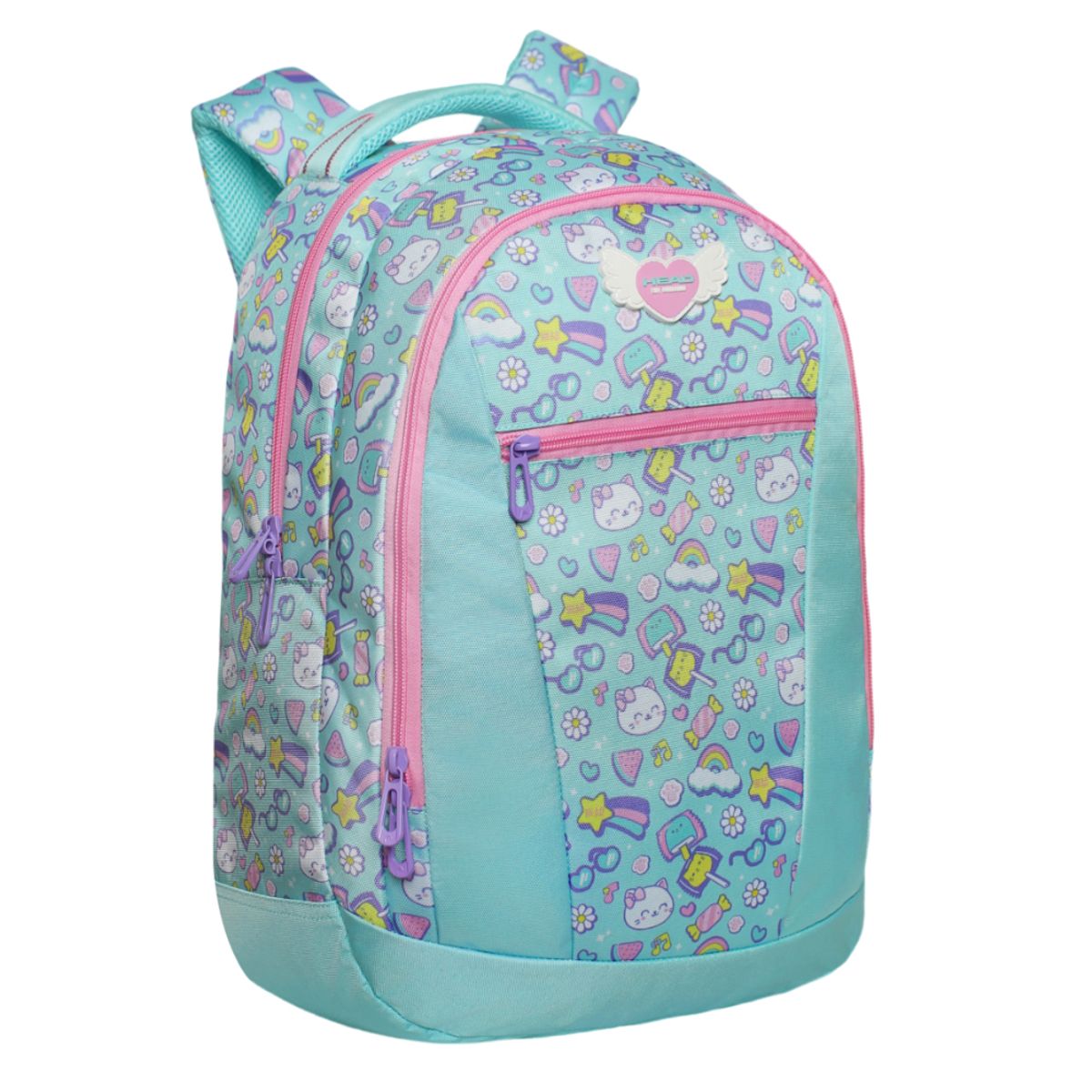 HEAD - Pack Top Escolar Mujer (x4) Cat Print Menta Head