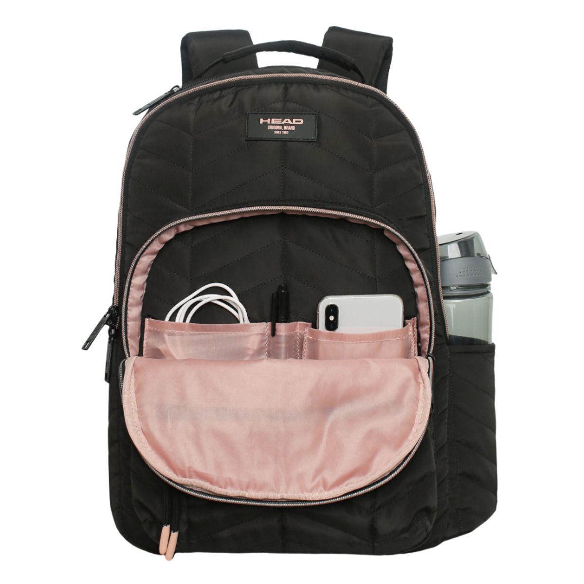 HEAD - Mochila Mujer Microfibra Impreza Negro Rose Gold Head