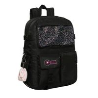 Mochila Mujer Kawaii Fusion Glitter Negro