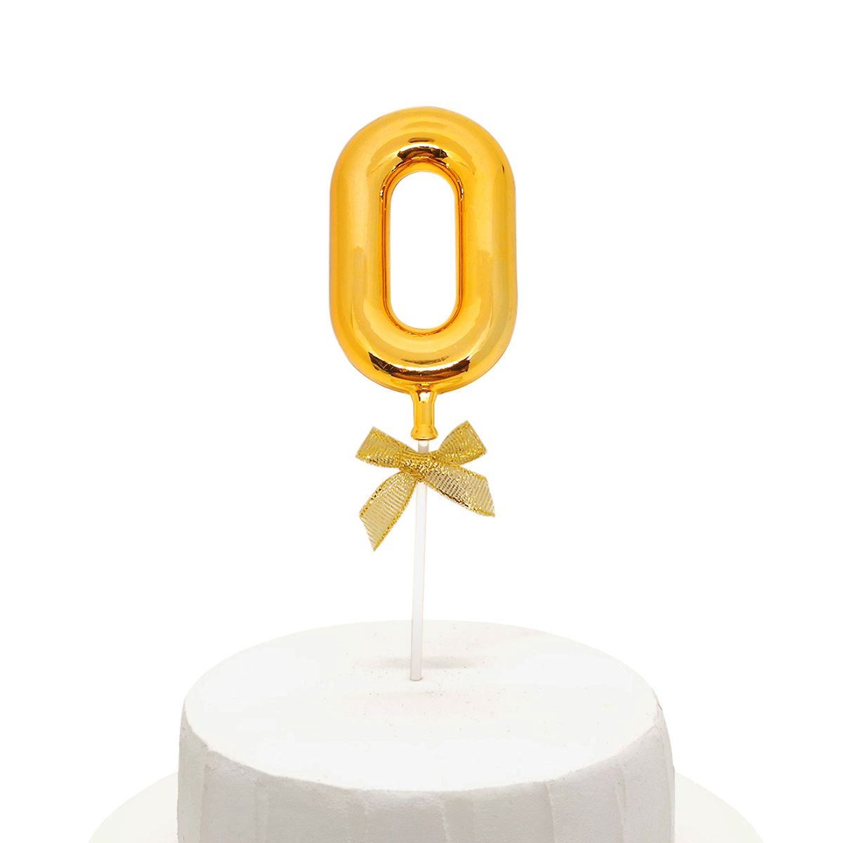 GENERICO - TOPPER TORTA NUMERAL DORADO 0