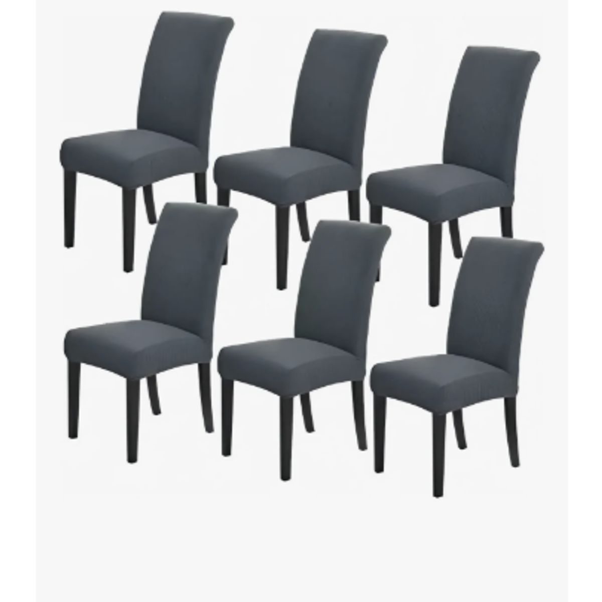 GENERICO - Pack De 6 Funda Para Silla Tela Gruesa Cuadrille Gris