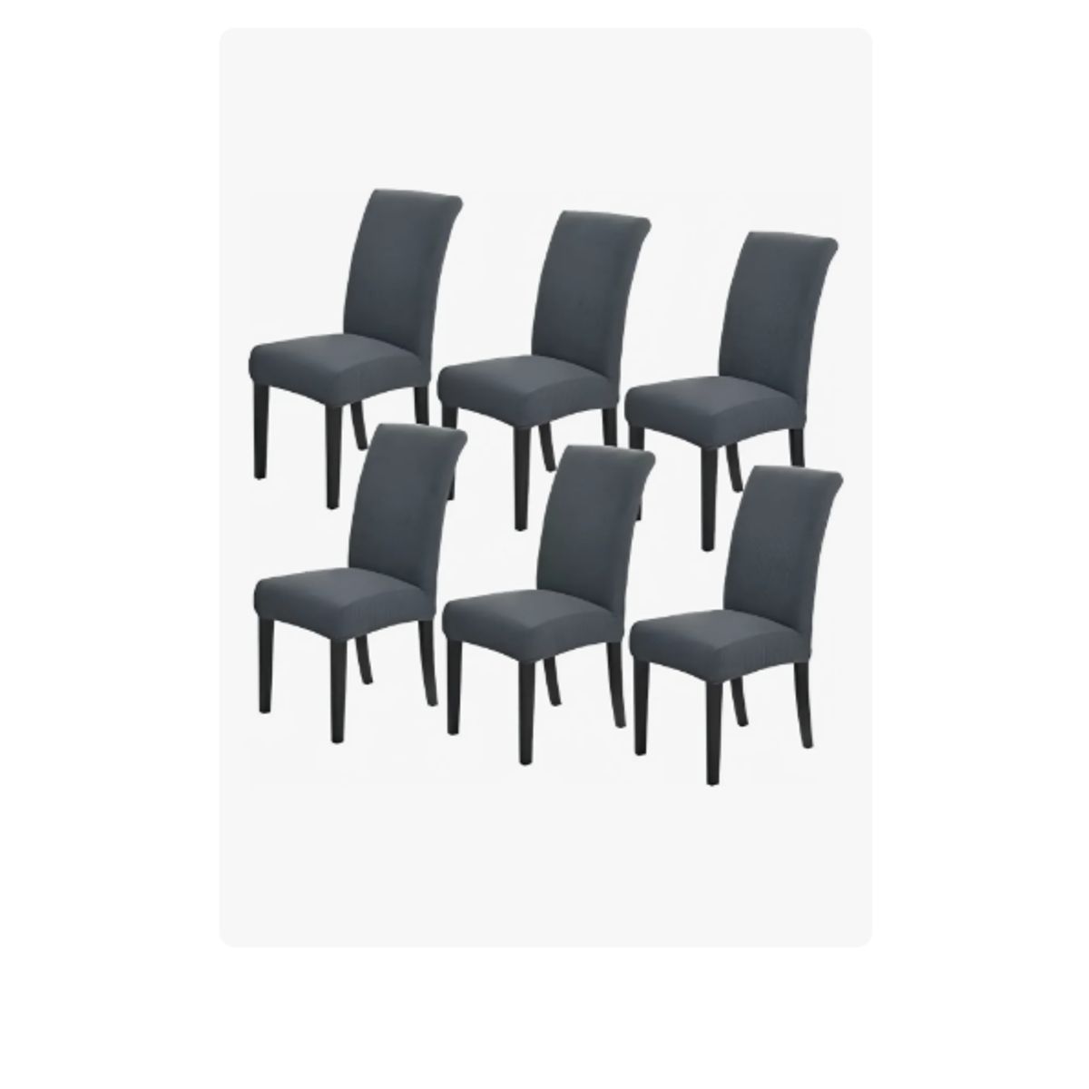 GENERICO - Pack De 6 Funda Para Silla Tela Gruesa Cuadrille Gris