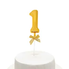 GENERICO - TOPPER TORTA NUMERAL DORADO 1