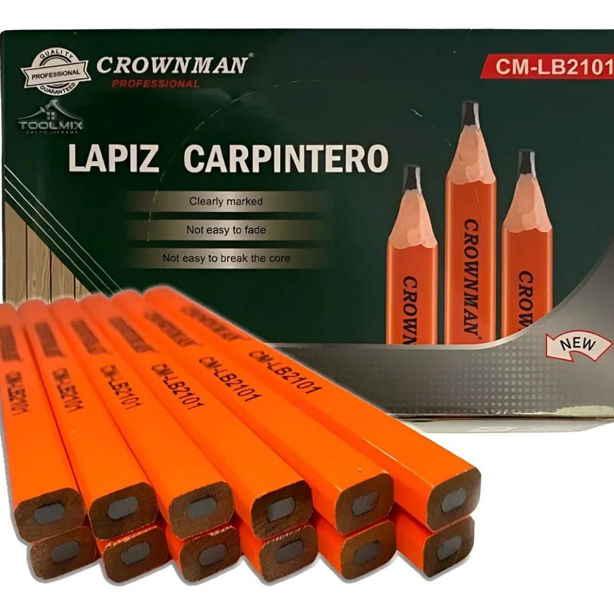 GENERICO - Caja 72 Lápiz Grafito Carpintero Carpintería Madera Albañil