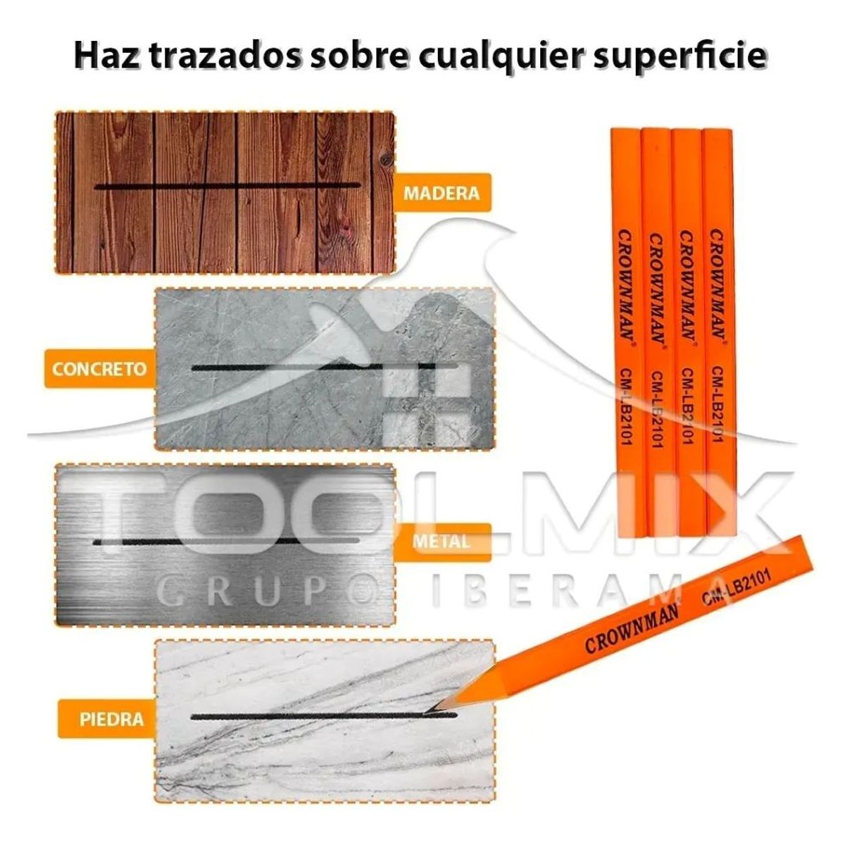 GENERICO - Caja 72 Lápiz Grafito Carpintero Carpintería Madera Albañil