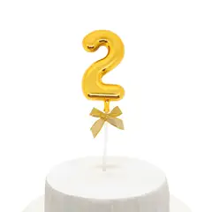 GENERICO - TOPPER TORTA NUMERAL DORADO 2