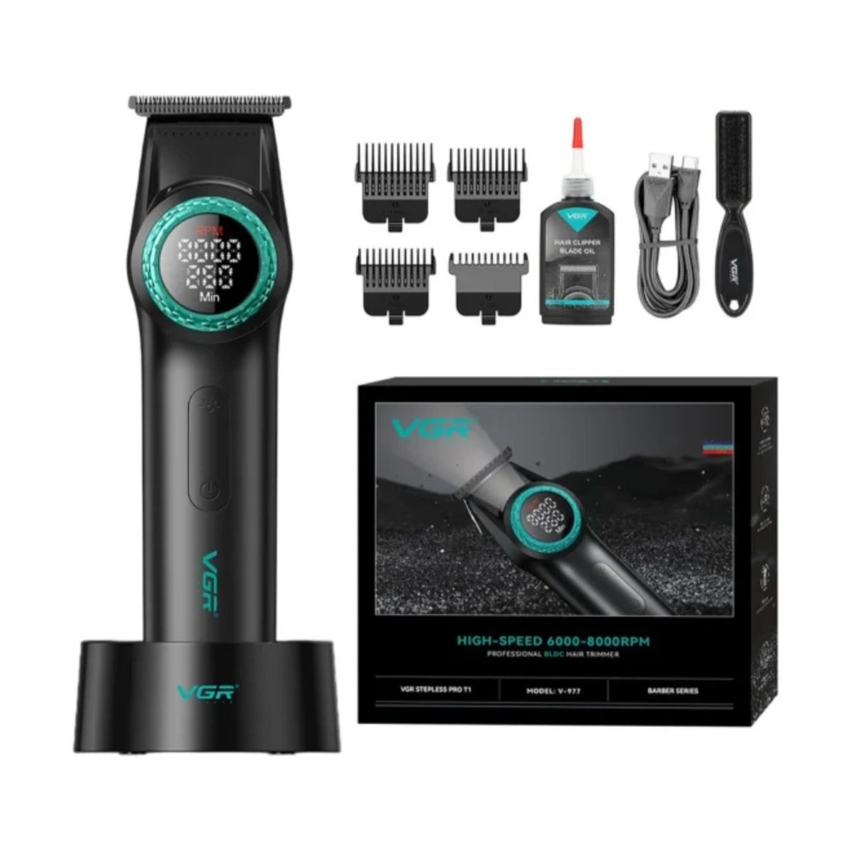 VGR - VGR Trimmer Patillera v-977 8000rpm negro