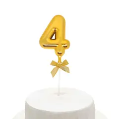 GENERICO - TOPPER TORTA NUMERAL DORADO 4