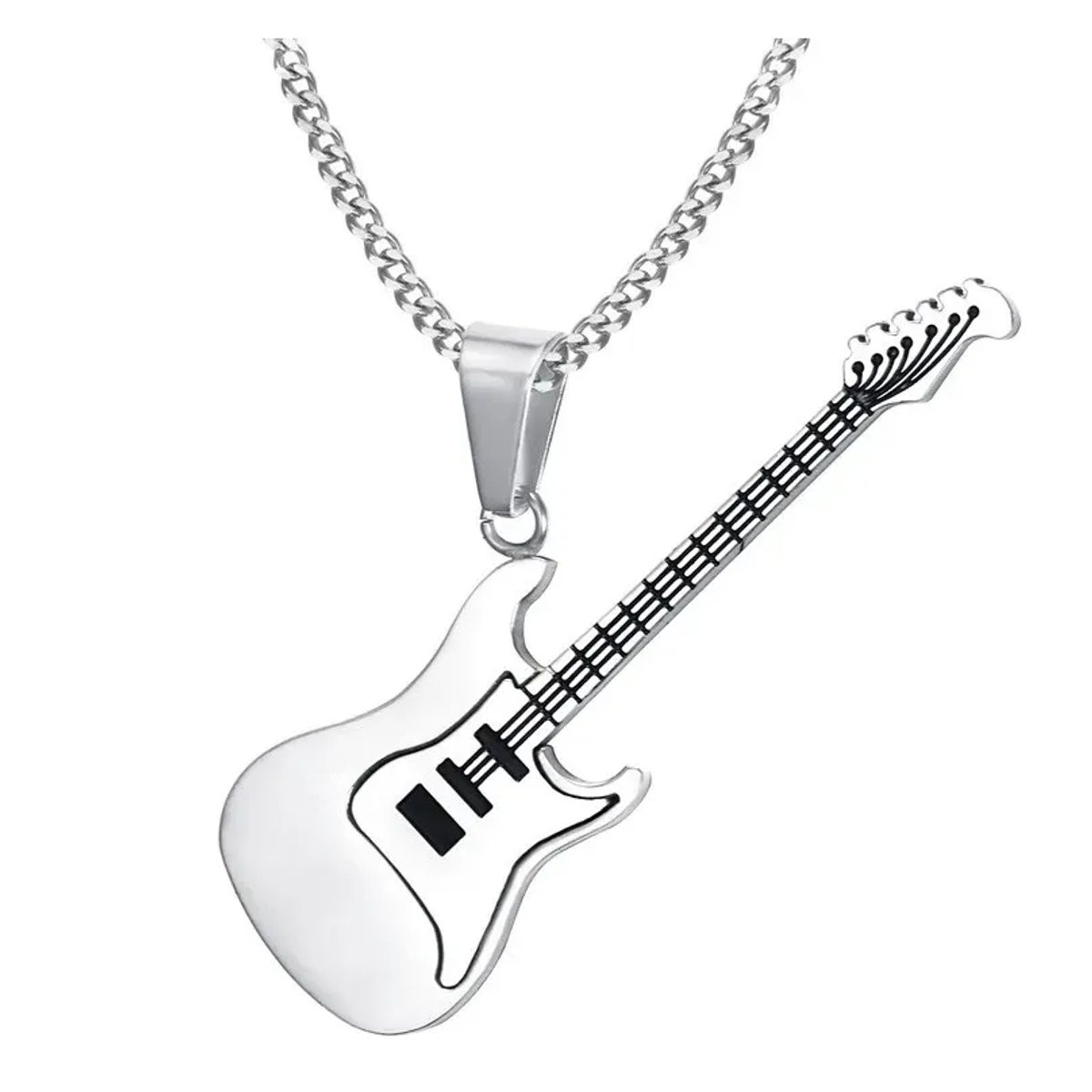 GENERICO - Collar Guitarra Electrica Gold Hombre Mujer Moda