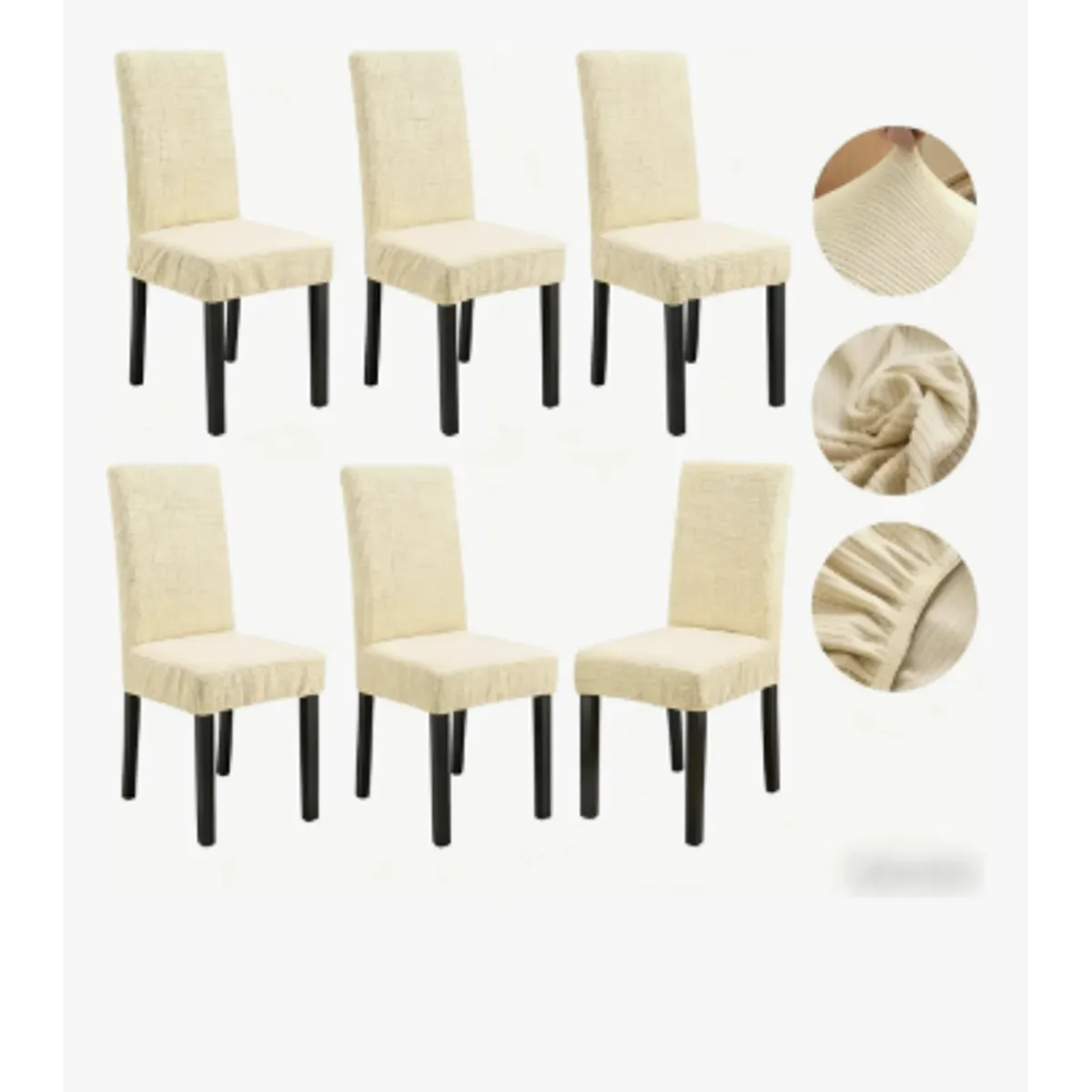 GENERICO - Pack 6 Fundas Cubre Silla Cuadrille Elasticada Para Comedor