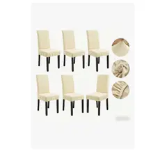GENERICO - Pack 6 Fundas Cubre Silla Cuadrille Elasticada Para Comedor