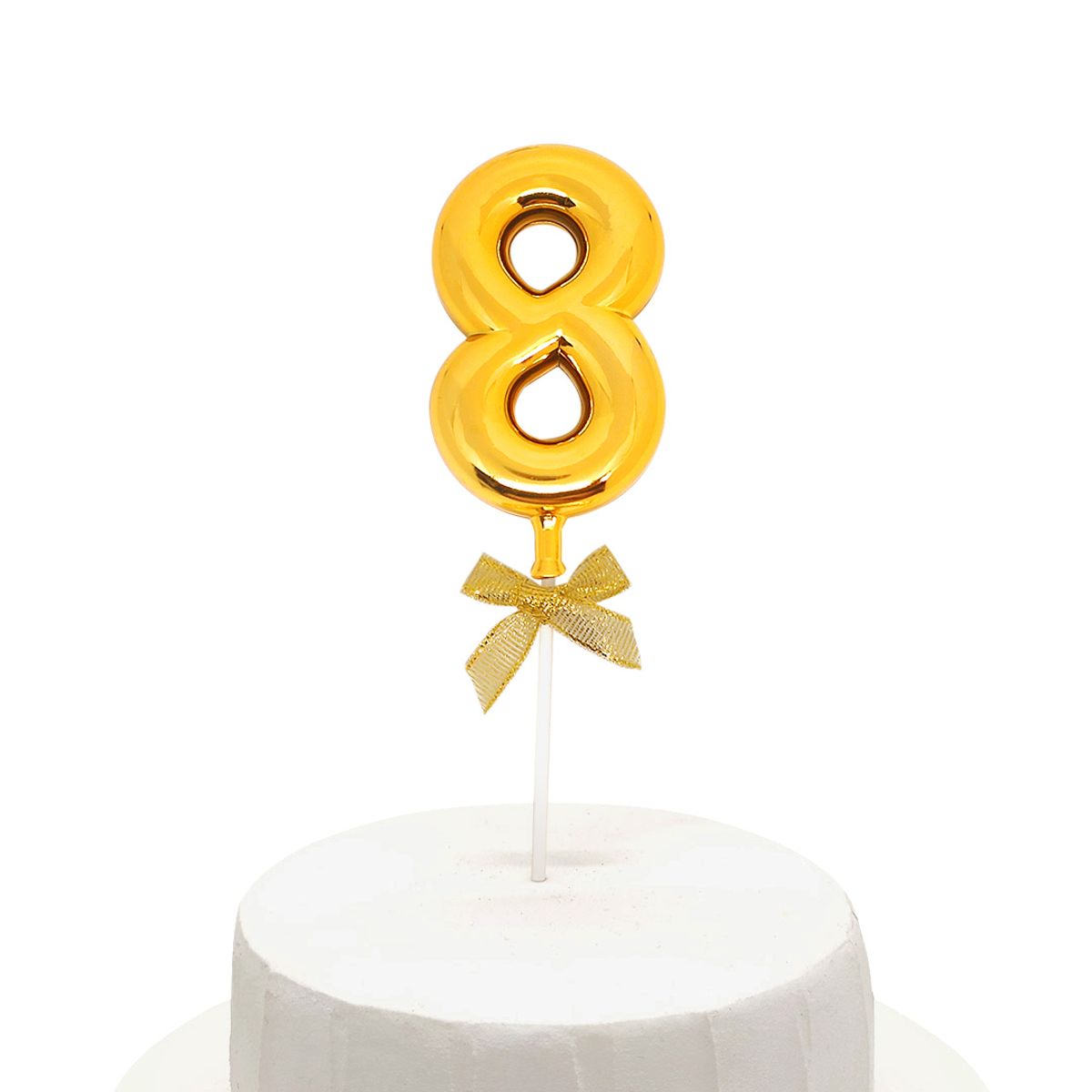 GENERICO - TOPPER TORTA NUMERAL DORADO 8