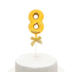 GENERICO - TOPPER TORTA NUMERAL DORADO 8