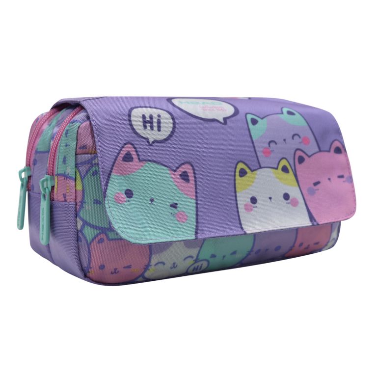 Estuche Infantil Nina Eraser New Gatos Pastel