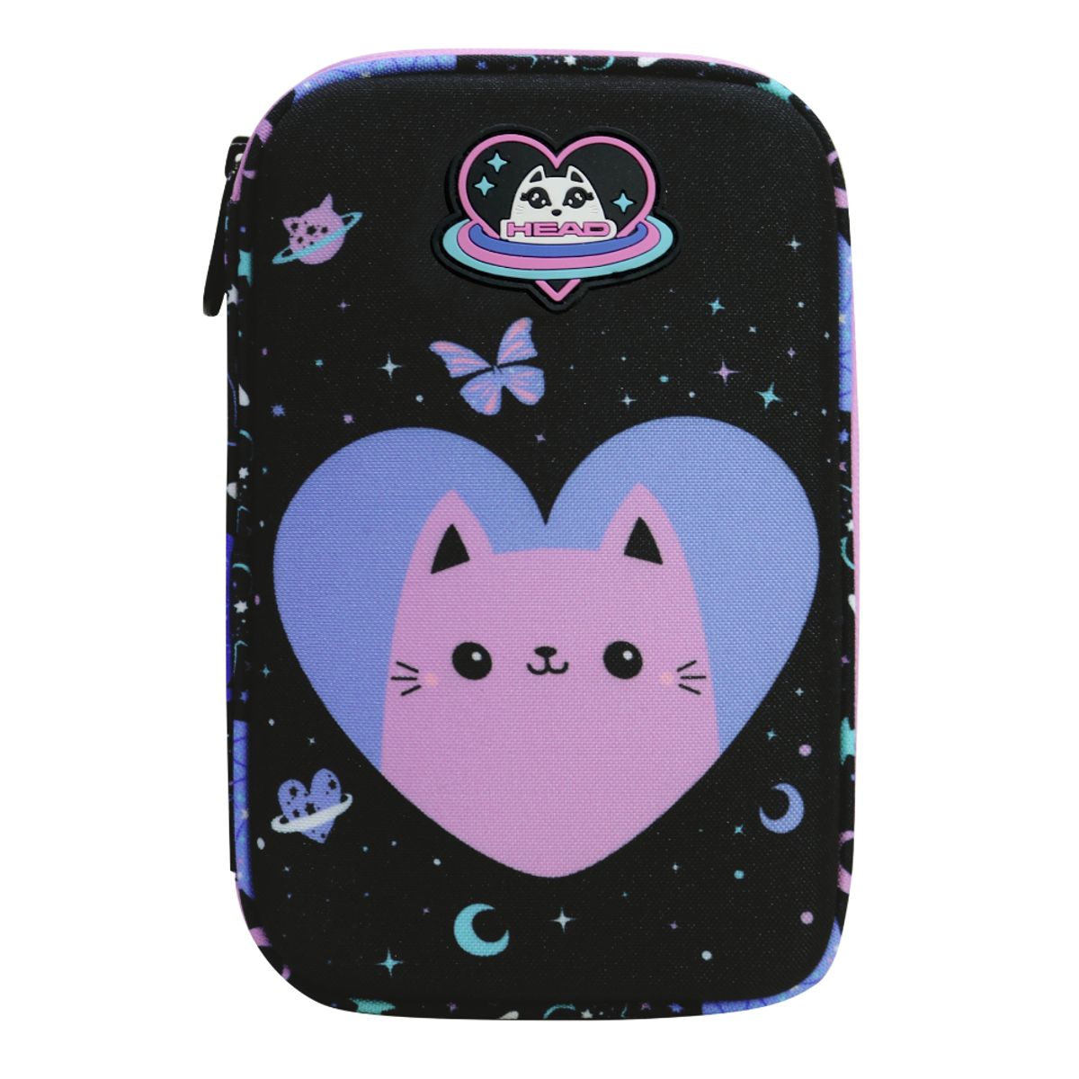 HEAD - Estuche Infantil Niña Rígido Box Space Cat Negro Head