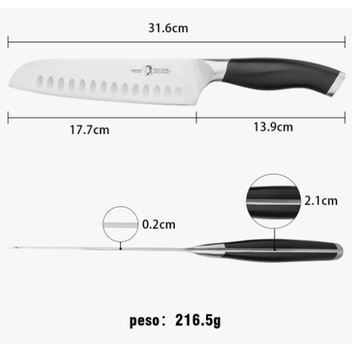 GENERICO - Cuchillo De Chef Profesional De Acero Inoxidable De Cocina