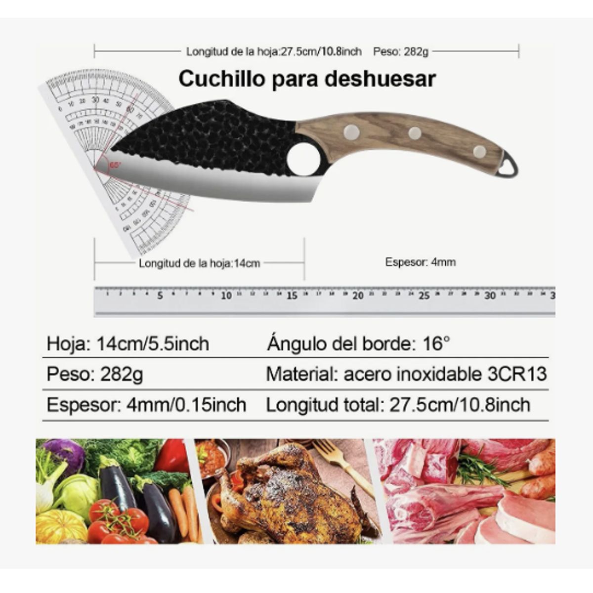 GENERICO - Cuchillo De Cocina De Acero Inoxidable Profesional Para Chef