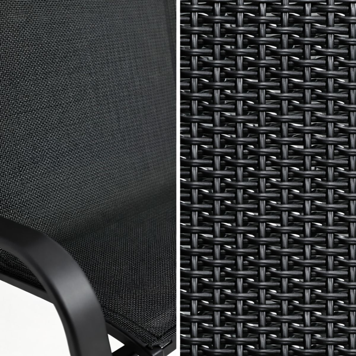 SPACE HOME - Silla Exterior Patio  Negra Metálica Reforzada Ergonómica