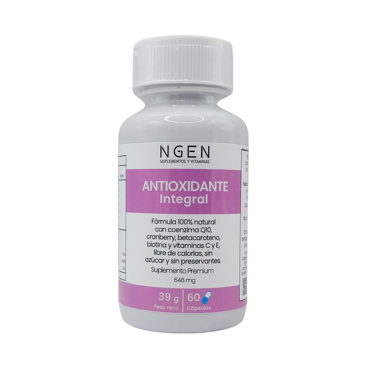 COSMETICA NATURAL NGEN - Suplemento antioxidante integral para 2 meses