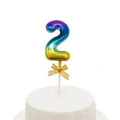 GENERICO - TOPPER TORTA NUMERAL MULTICOLOR 2