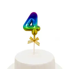 GENERICO - TOPPER TORTA NUMERAL MULTICOLOR 4