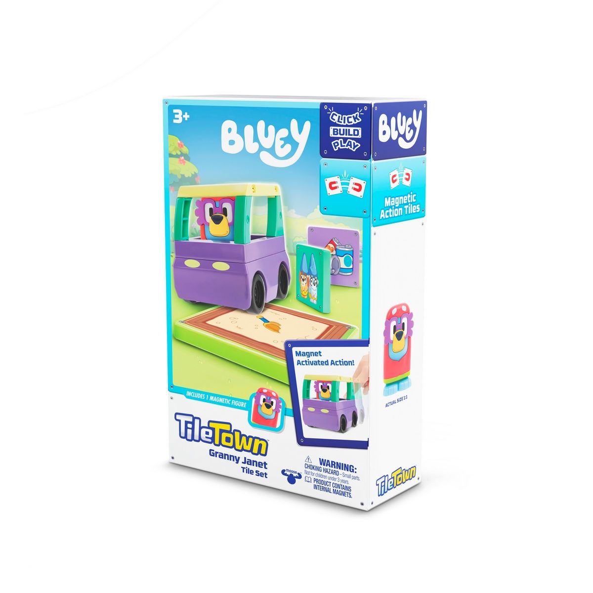 BLUEY - Bloques Construcción Magnéticos Bluey Tile Town-Granny Janet